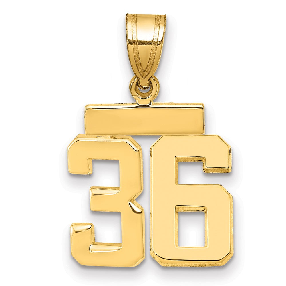 10k Small Polished Number 36 Charm