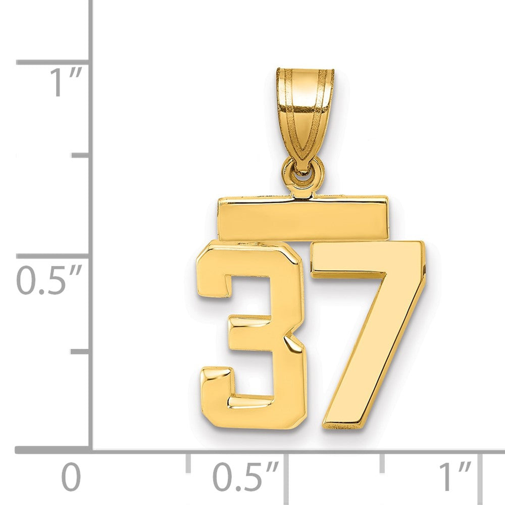 10k Small Polished Number 37 Charm