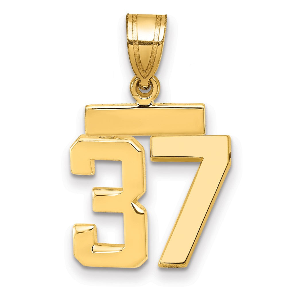 10k Small Polished Number 37 Charm
