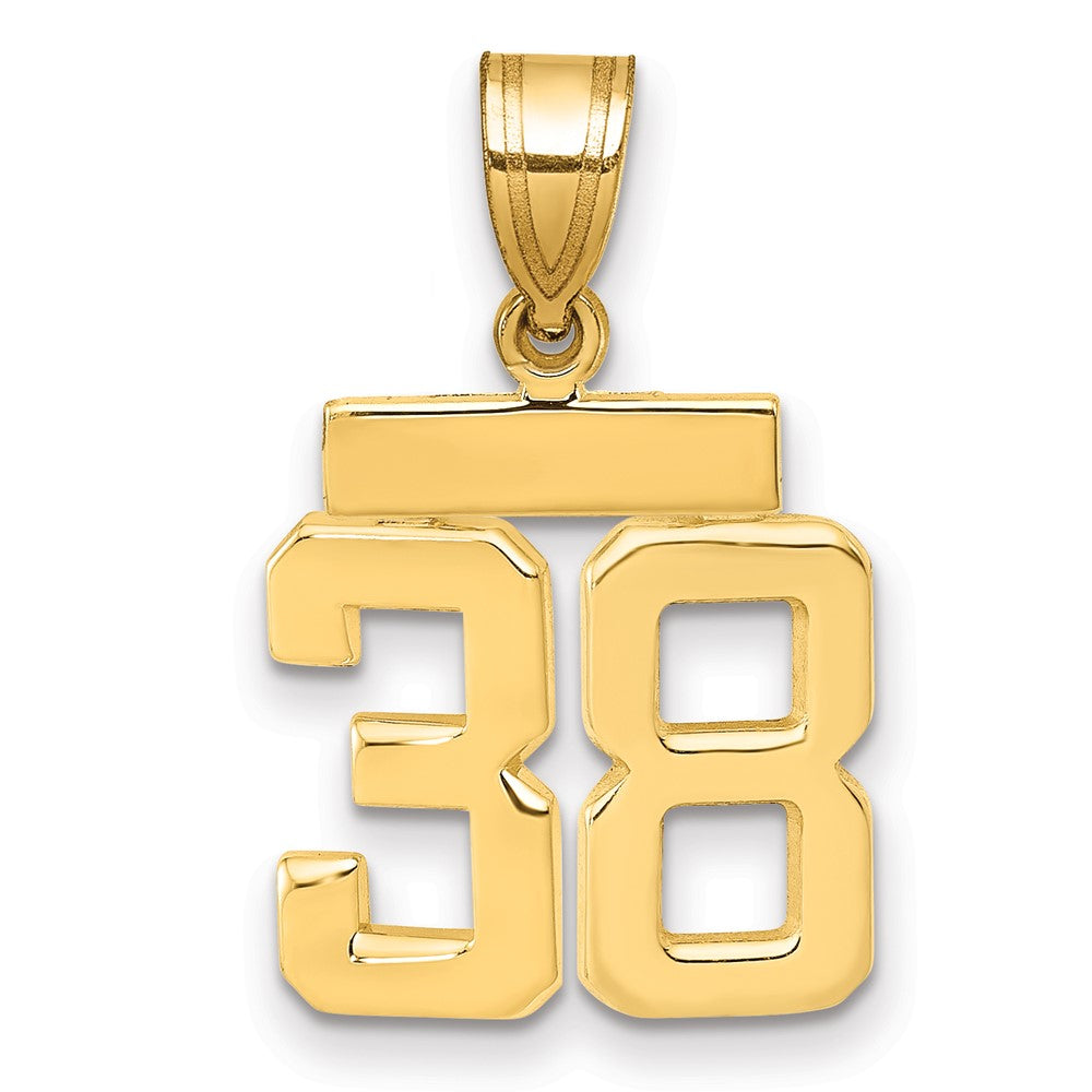 10k Small Polished Number 38 Charm