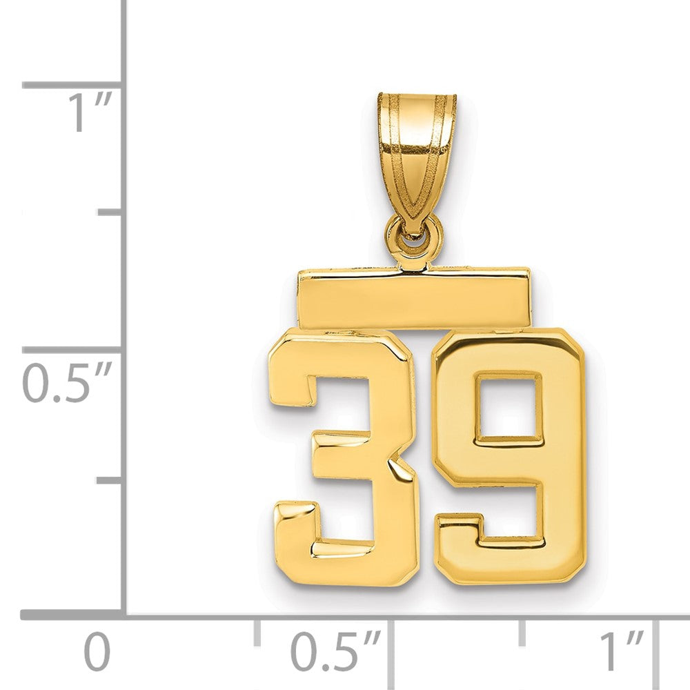 10k Small Polished Number 39 Charm