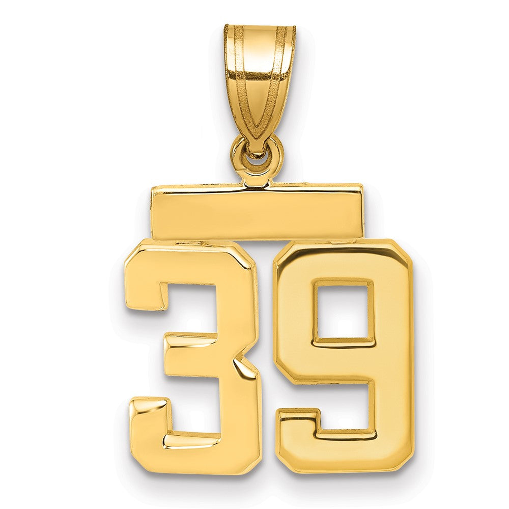 10k Small Polished Number 39 Charm