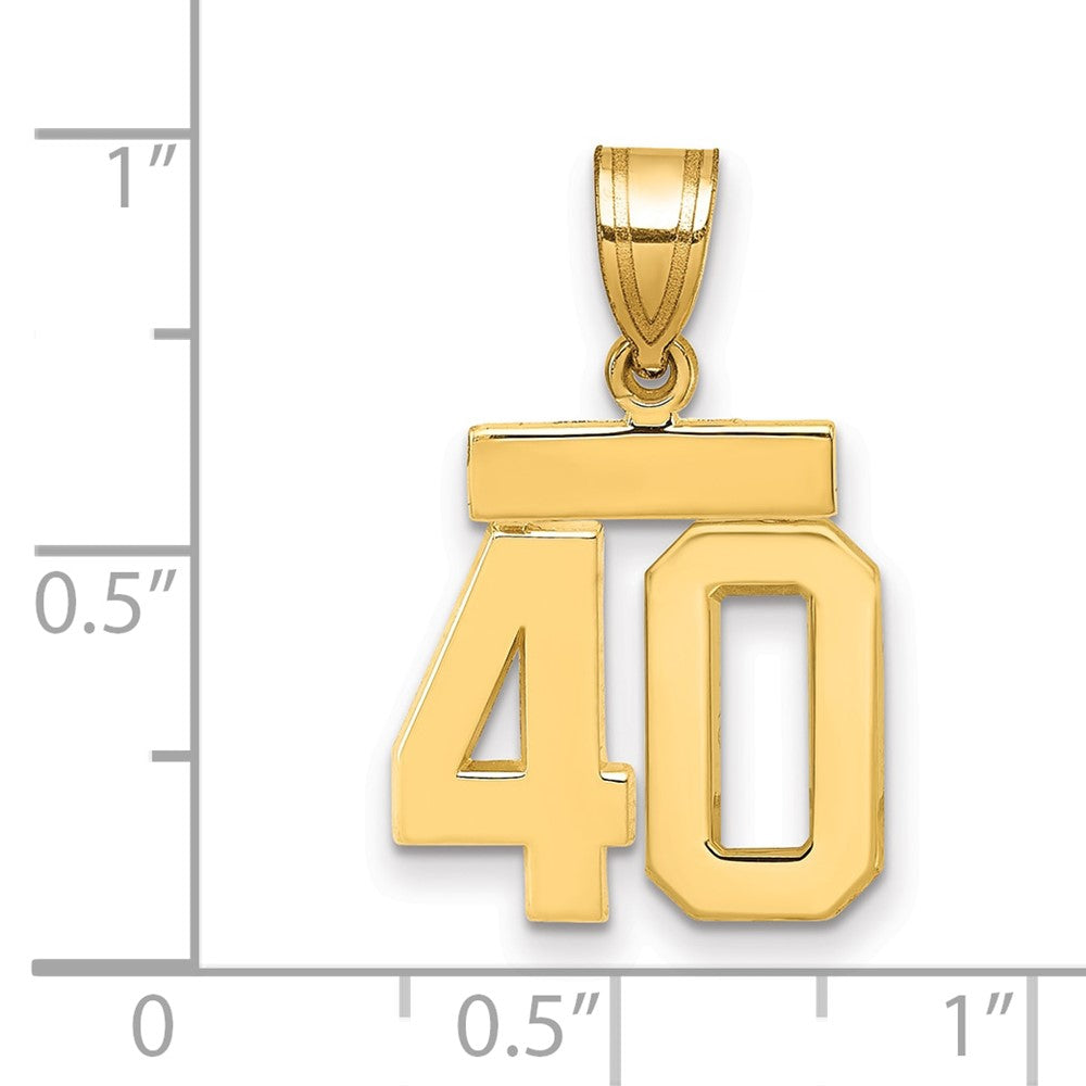 10k Small Polished Number 40 Charm