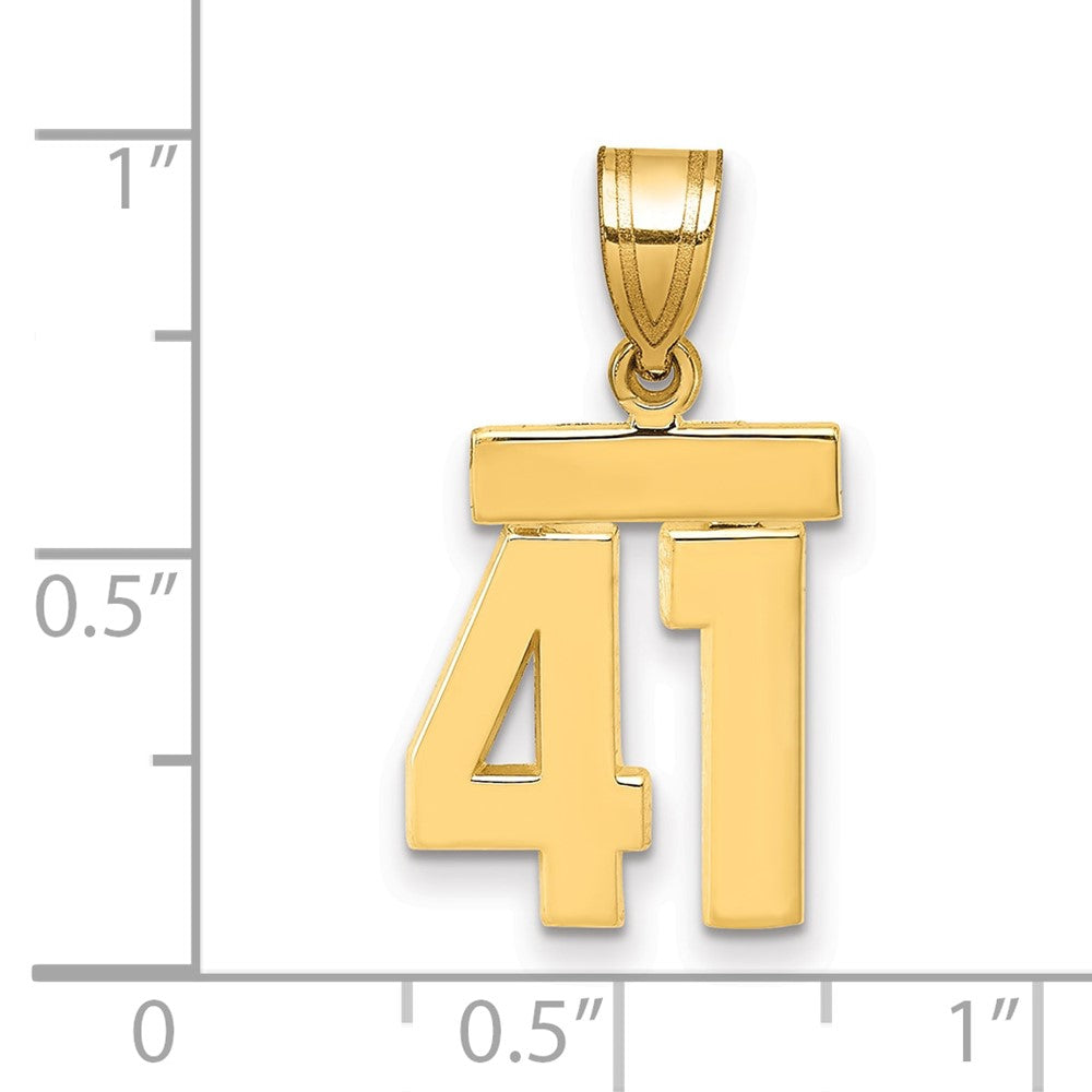 10k Small Polished Number 41 Charm