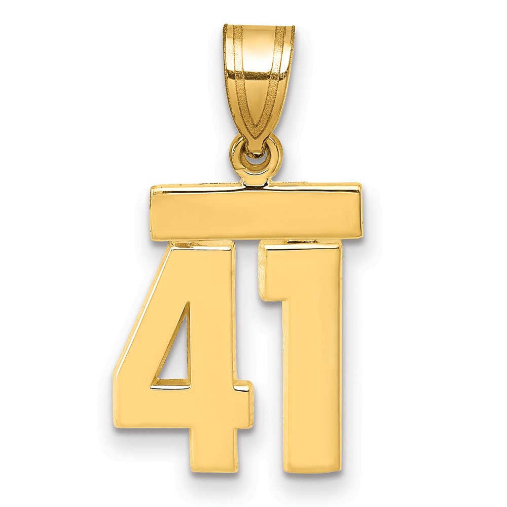 10k Small Polished Number 41 Charm