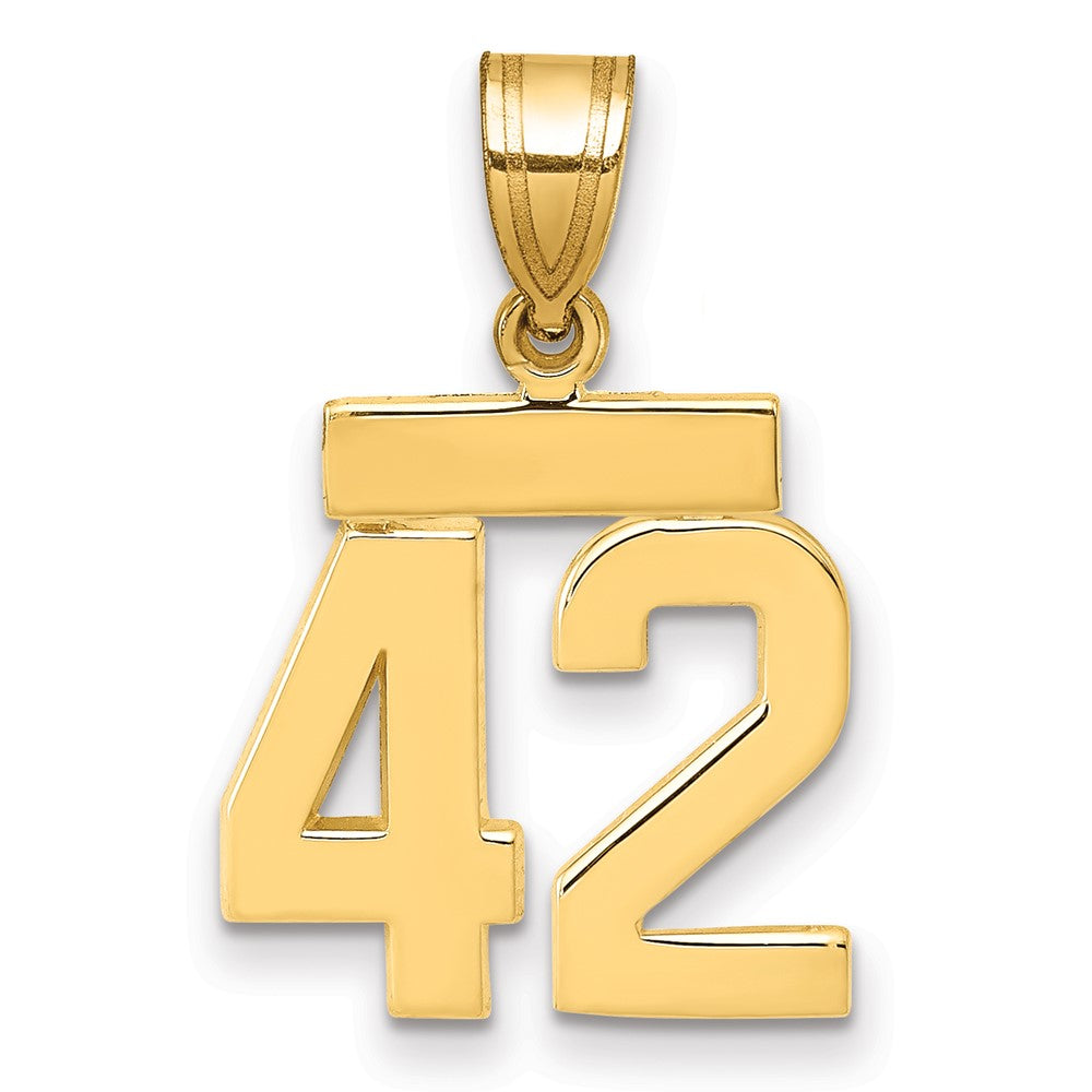 10k Small Polished Number 42 Charm