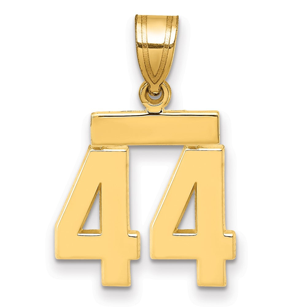 10k Small Polished Number 44 Charm