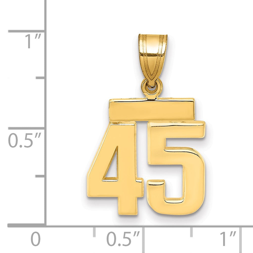10k Small Polished Number 45 Charm