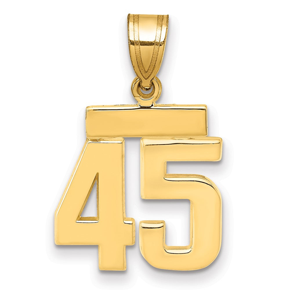 10k Small Polished Number 45 Charm