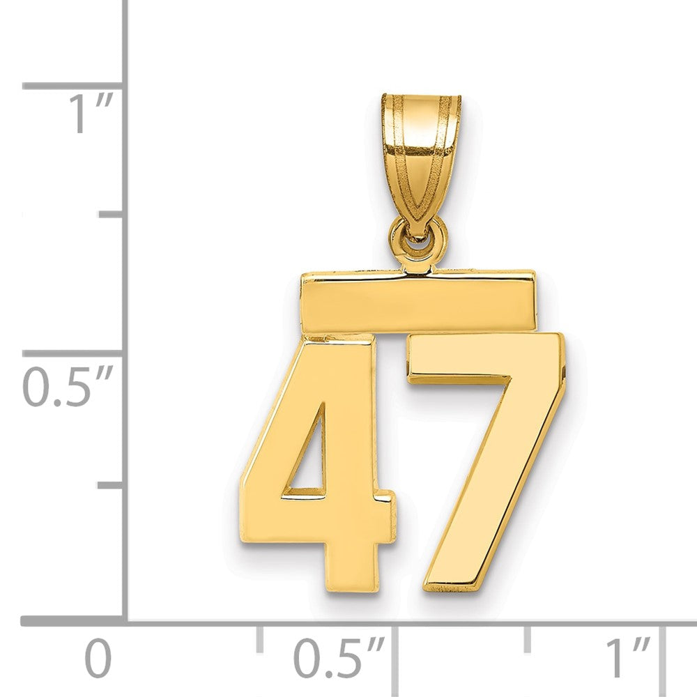 10k Small Polished Number 47 Charm