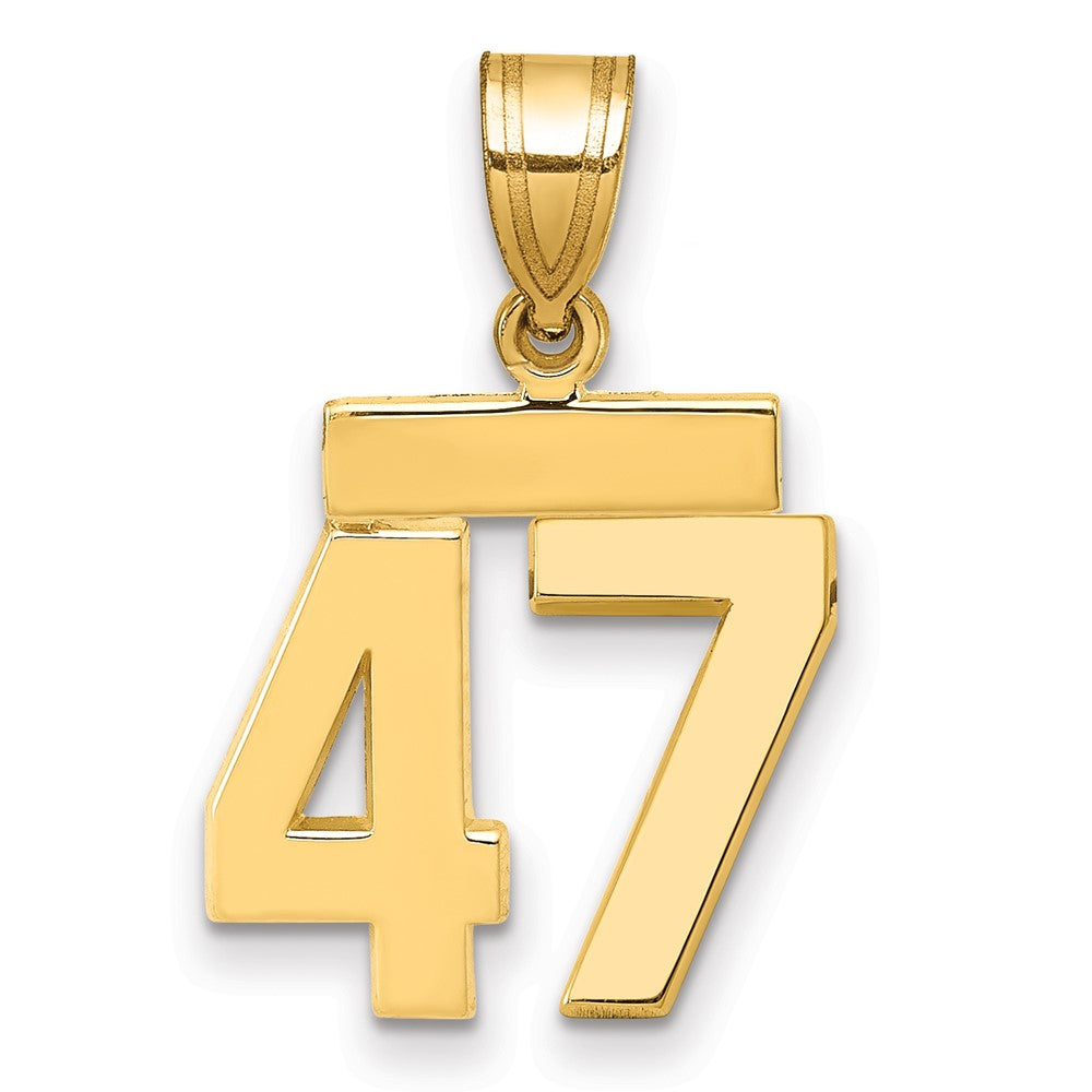 10k Small Polished Number 47 Charm