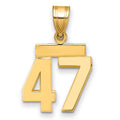 10k Small Polished Number 47 Charm