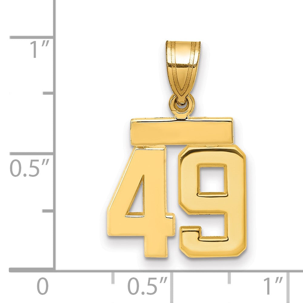 14k Small Polished Number 49 Charm