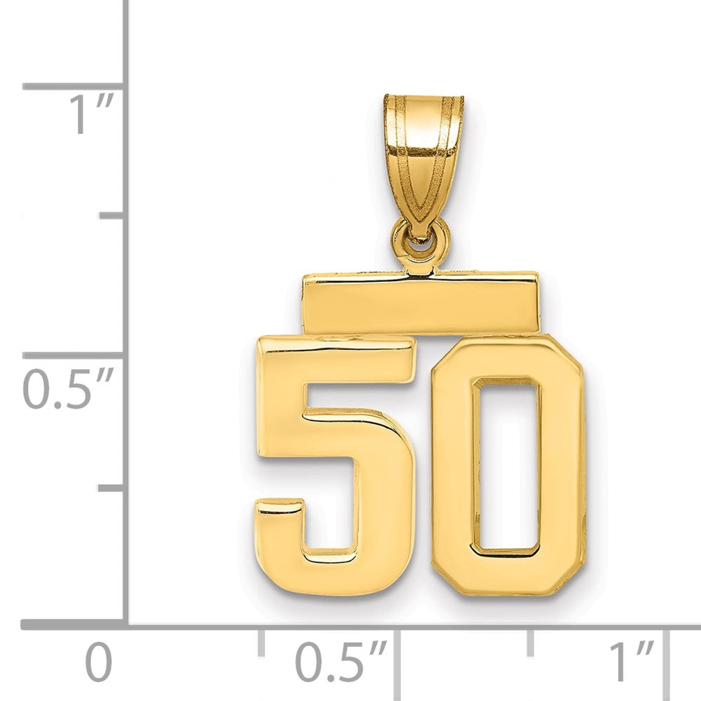 10k Small Polished Number 50 Charm
