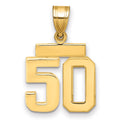 10k Small Polished Number 50 Charm