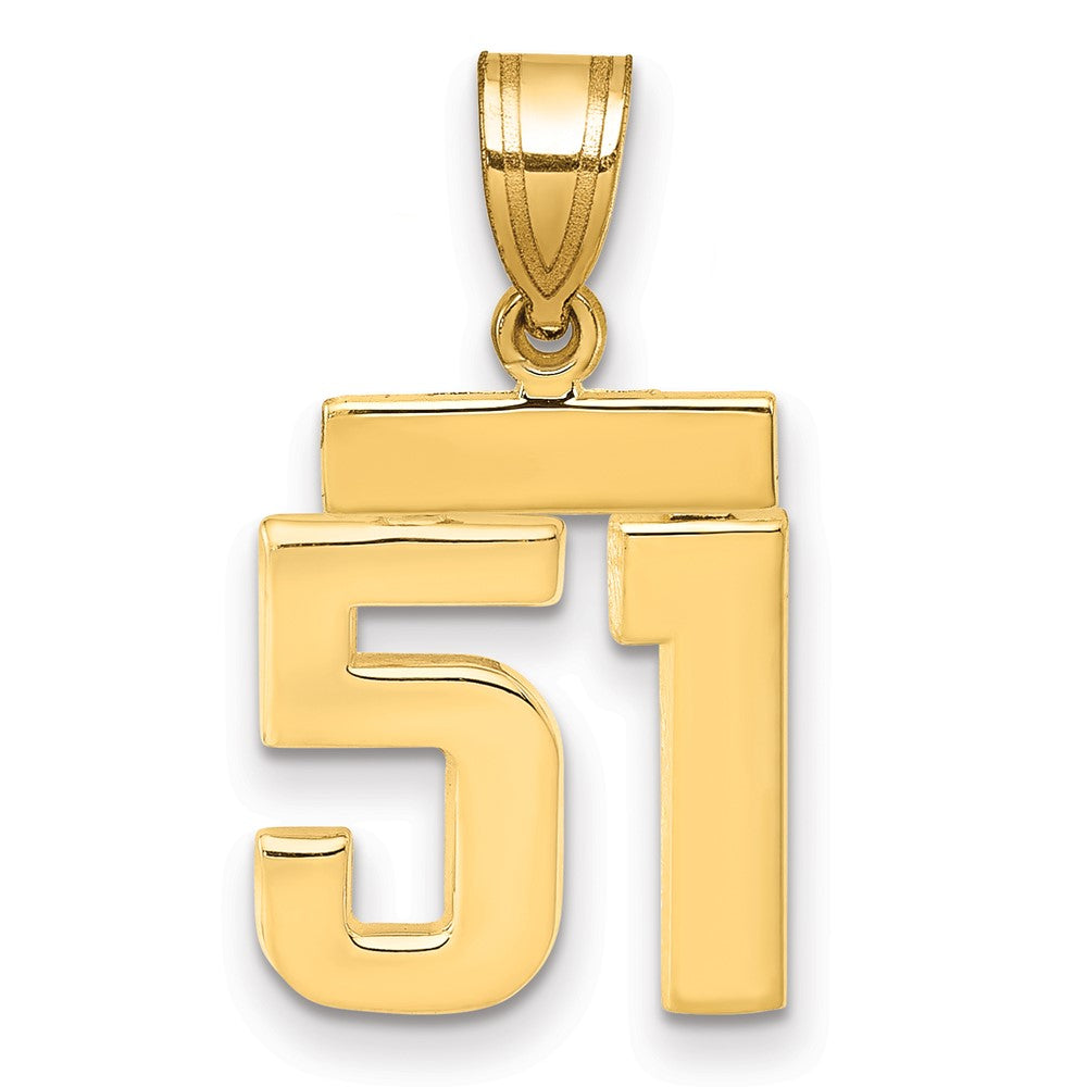 10k Small Polished Number 51 Charm