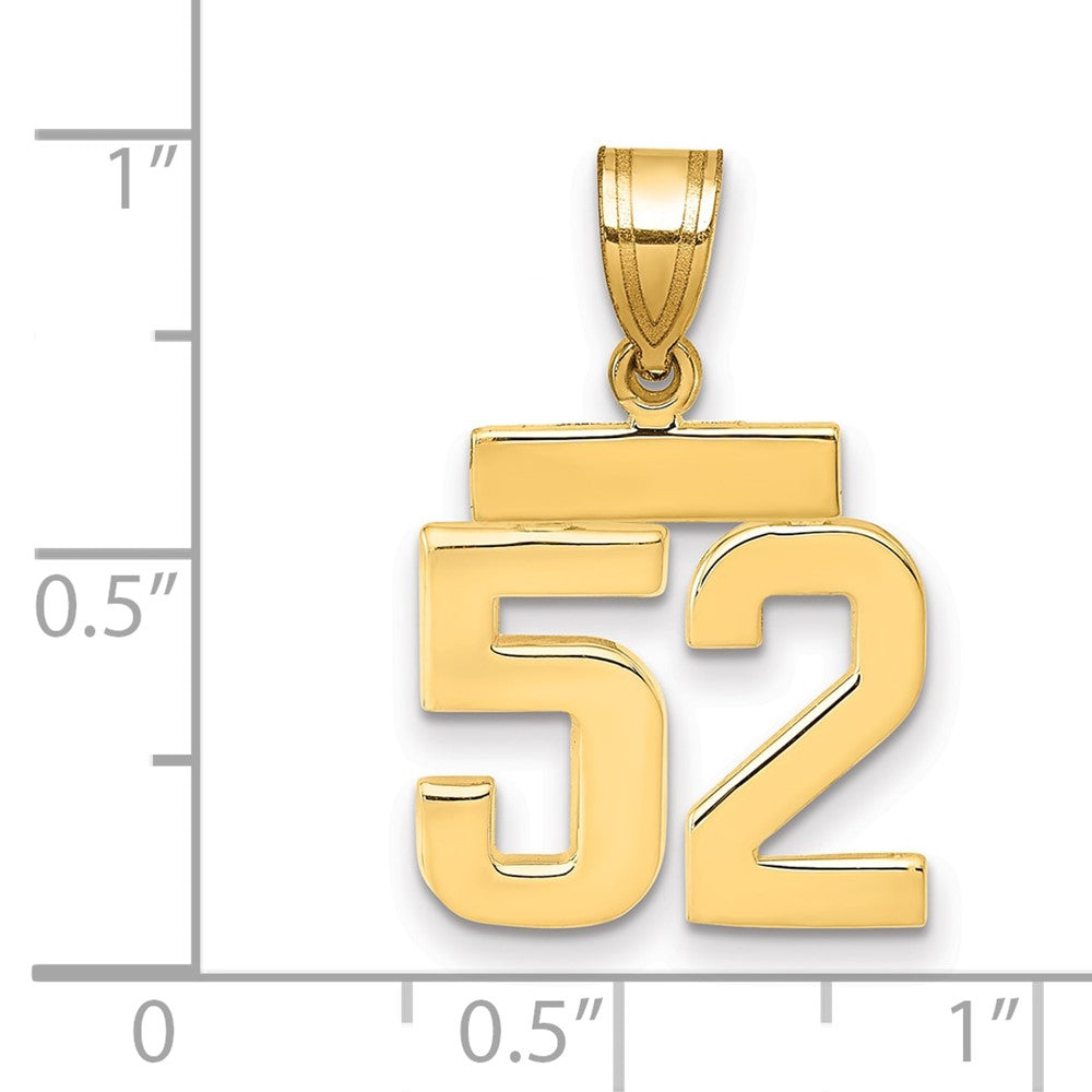 10k Small Polished Number 52 Charm