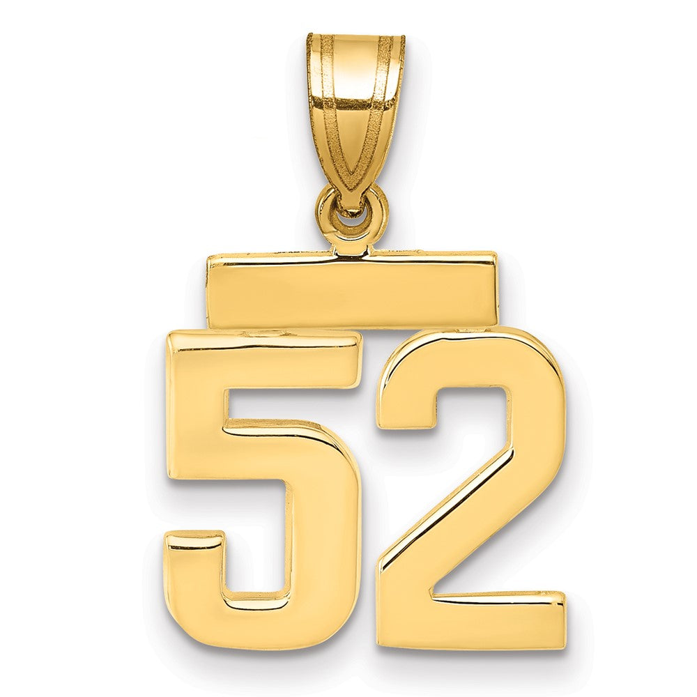 10k Small Polished Number 52 Charm