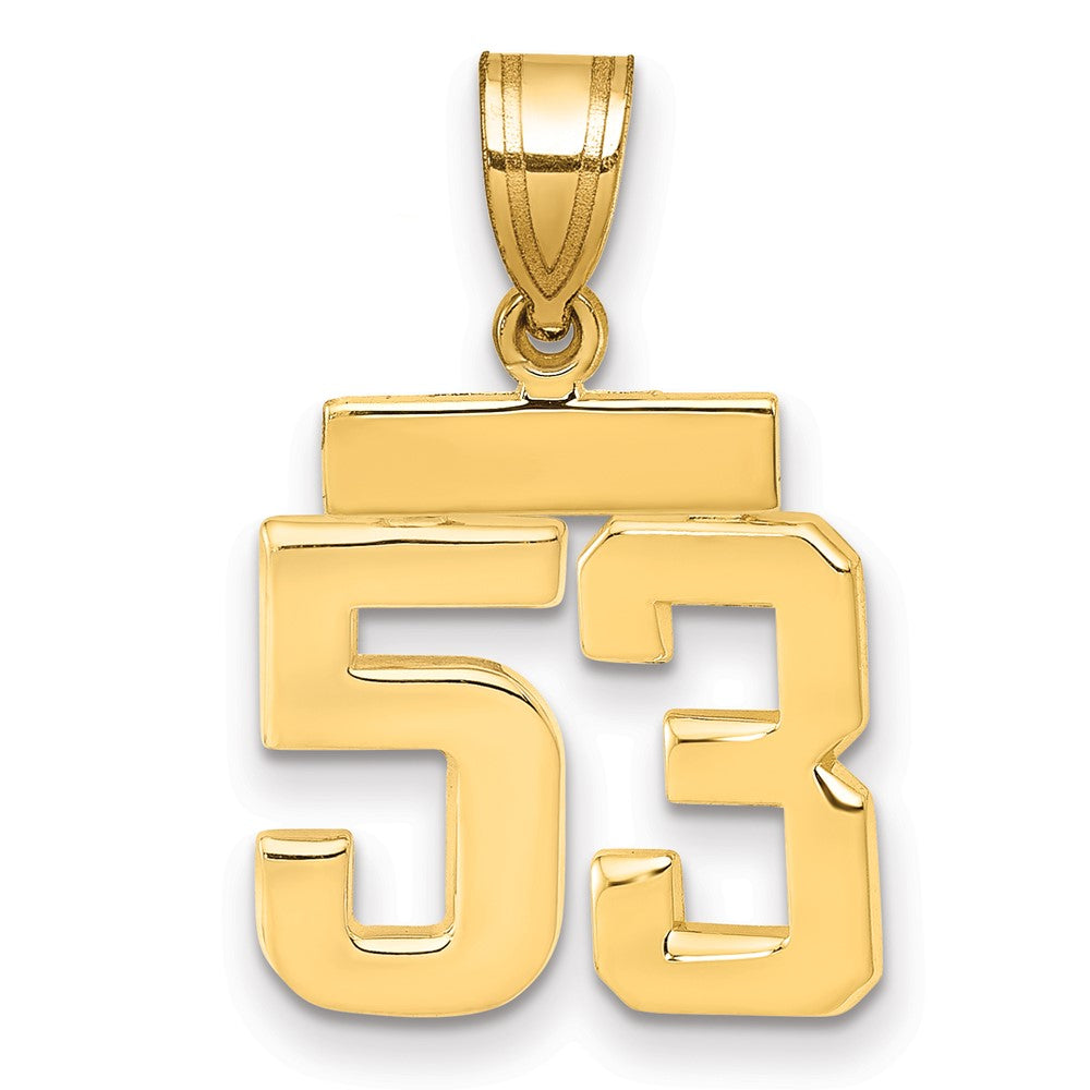 10k Small Polished Number 53 Charm