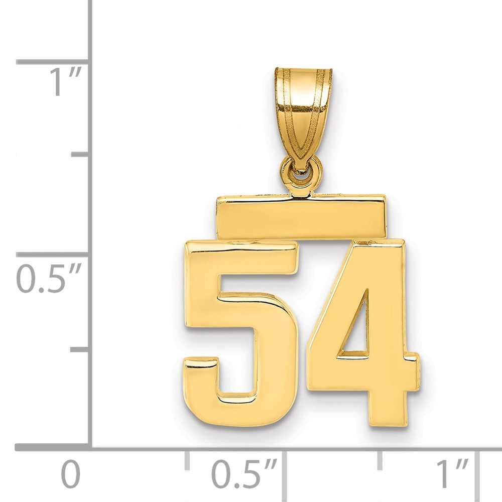 10k Small Polished Number 54 Charm