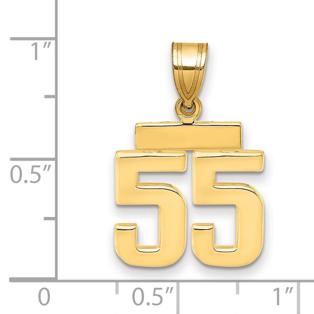 10k Small Polished Number 55 Charm