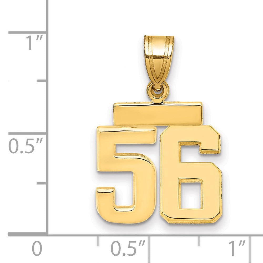 10k Small Polished Number 56 Charm