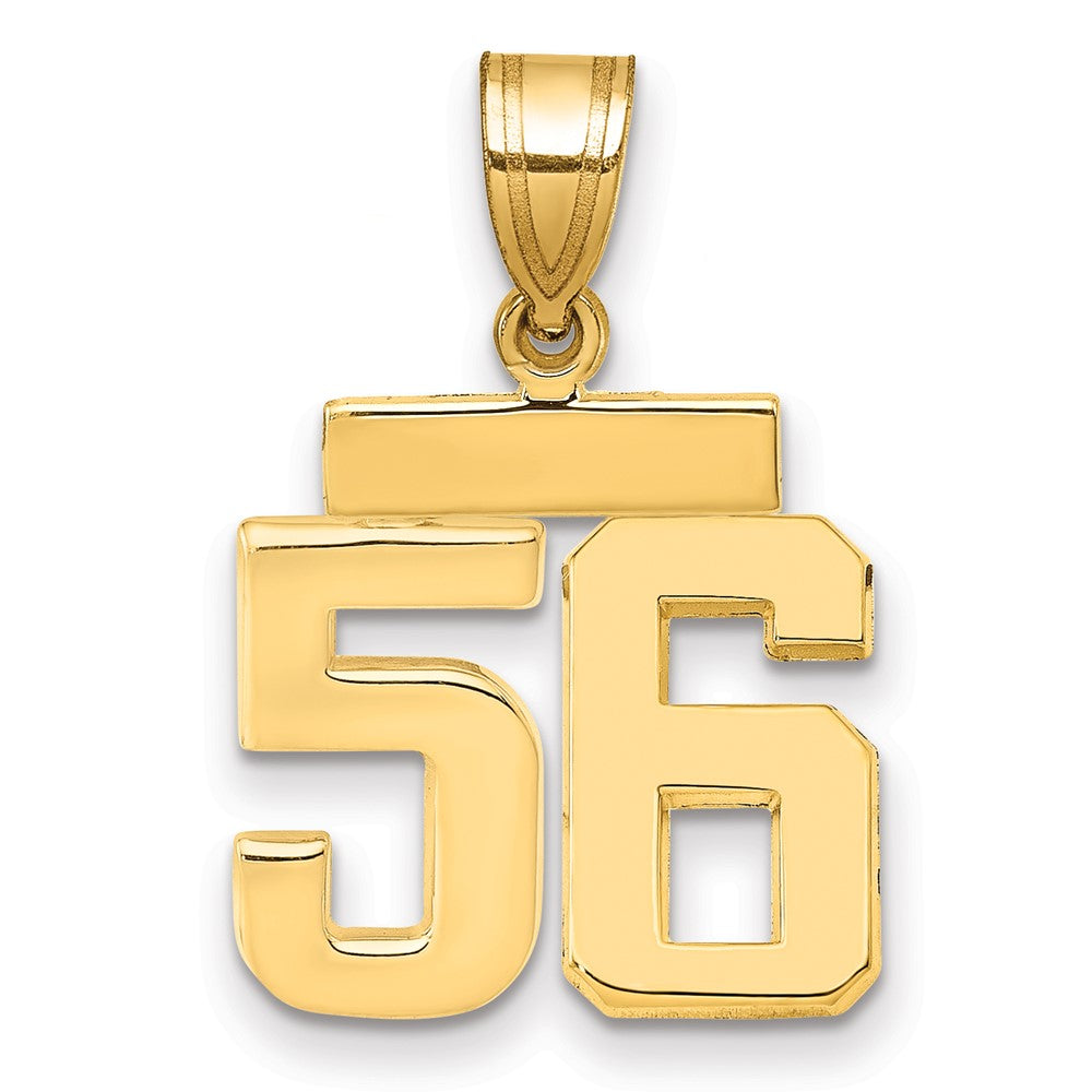 10k Small Polished Number 56 Charm