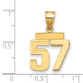 10k Small Polished Number 57 Charm