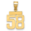10k Small Polished Number 58 Charm