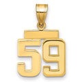 10k Small Polished Number 59 Charm