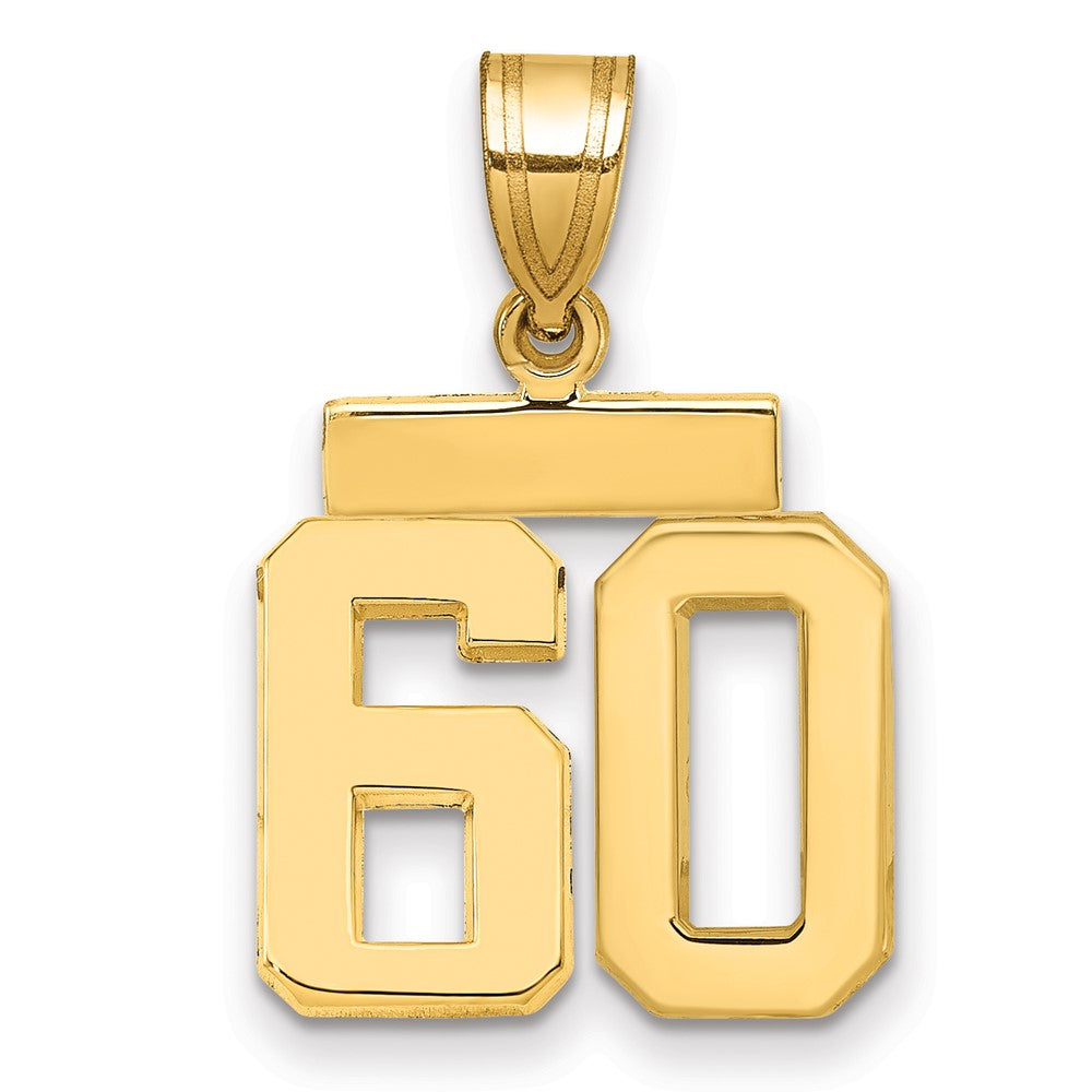 10k Small Polished Number 60 Charm