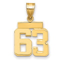 10k Small Polished Number 63 Charm