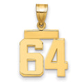 14k Small Polished Number 64 Charm