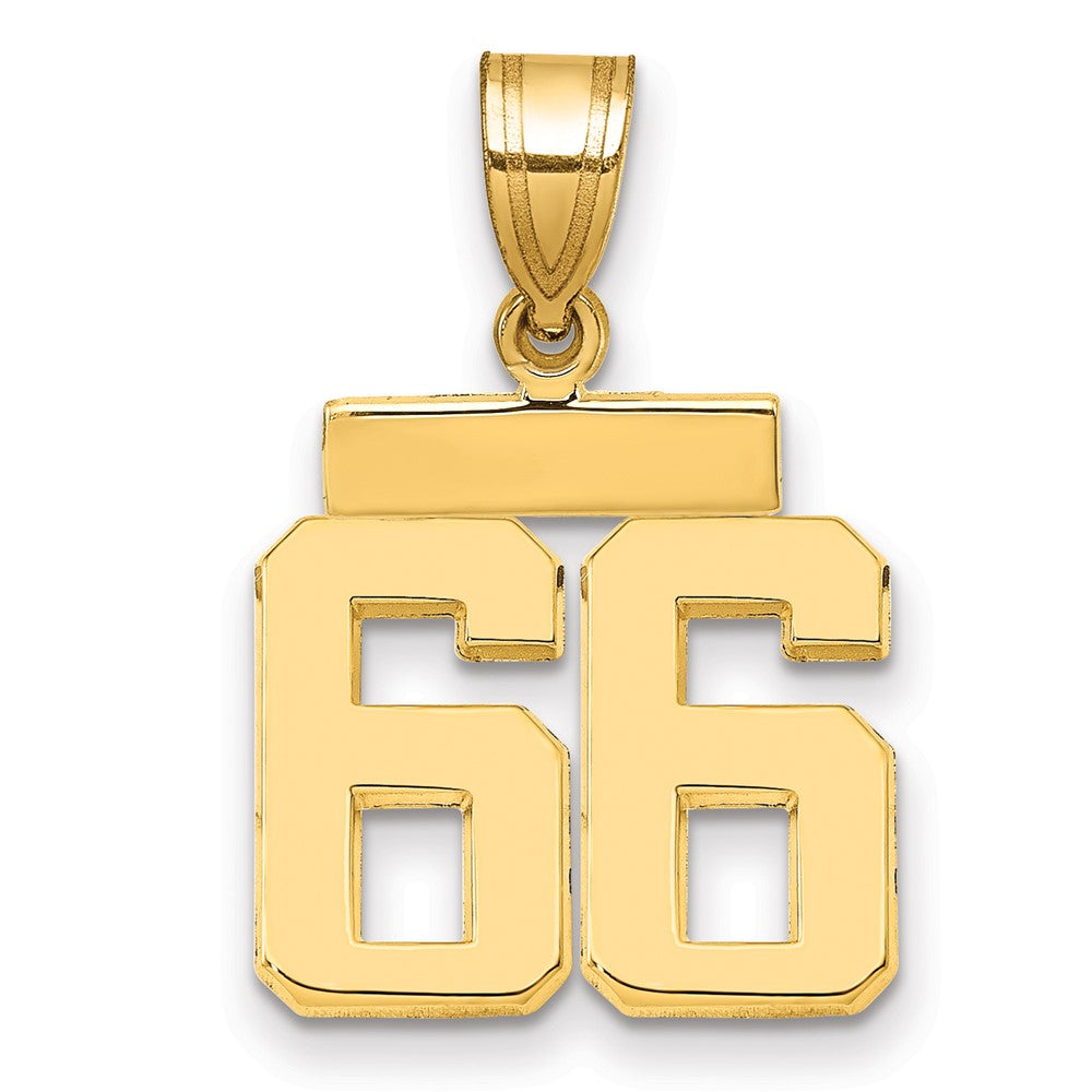 10k Small Polished Number 66 Charm
