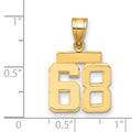 10k Small Polished Number 68 Charm