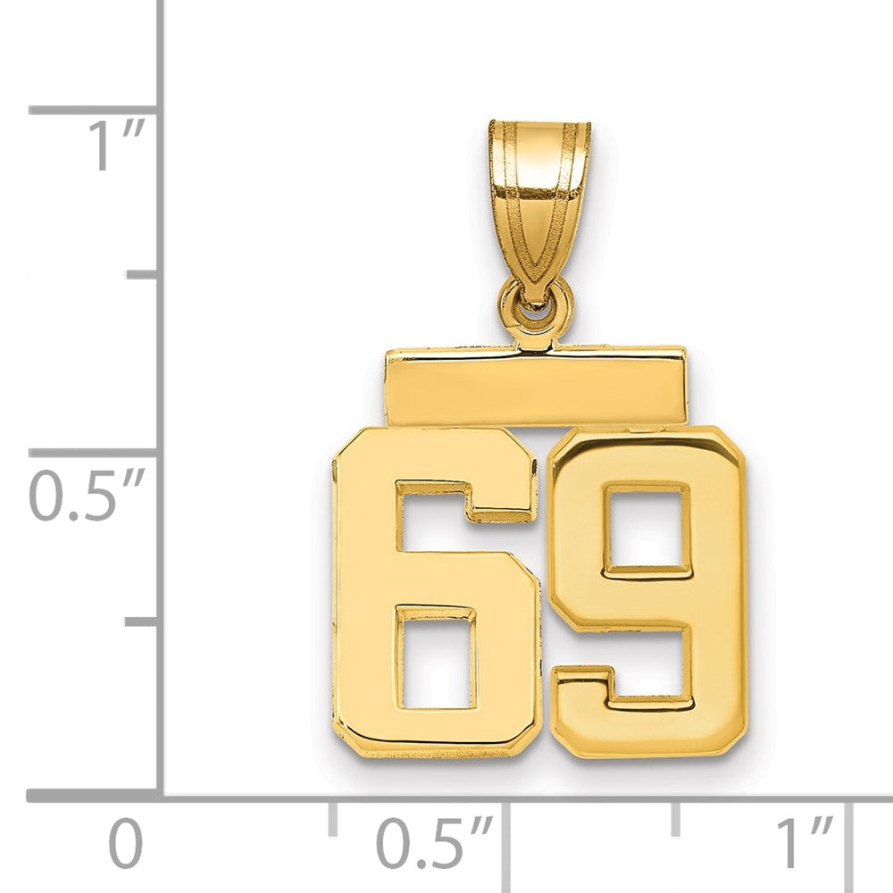 10k Small Polished Number 69 Charm