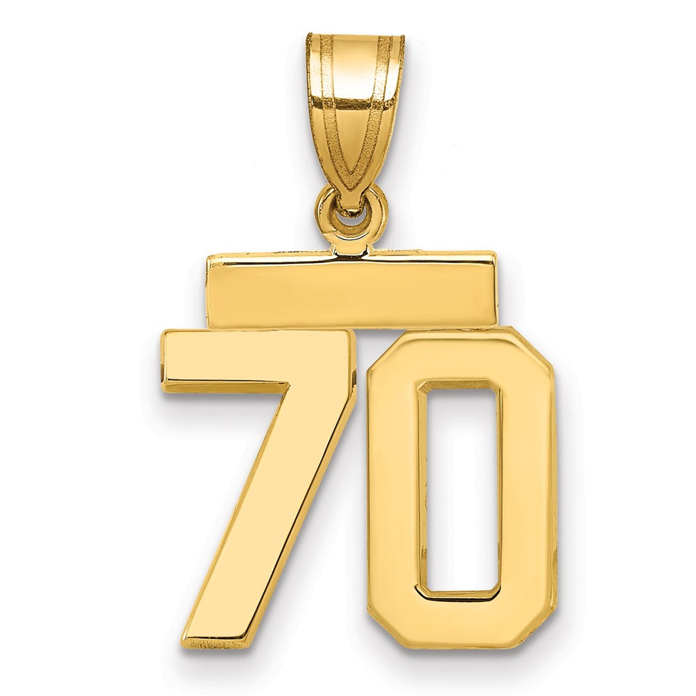 10k Small Polished Number 70 Charm
