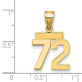 10k Small Polished Number 72 Charm