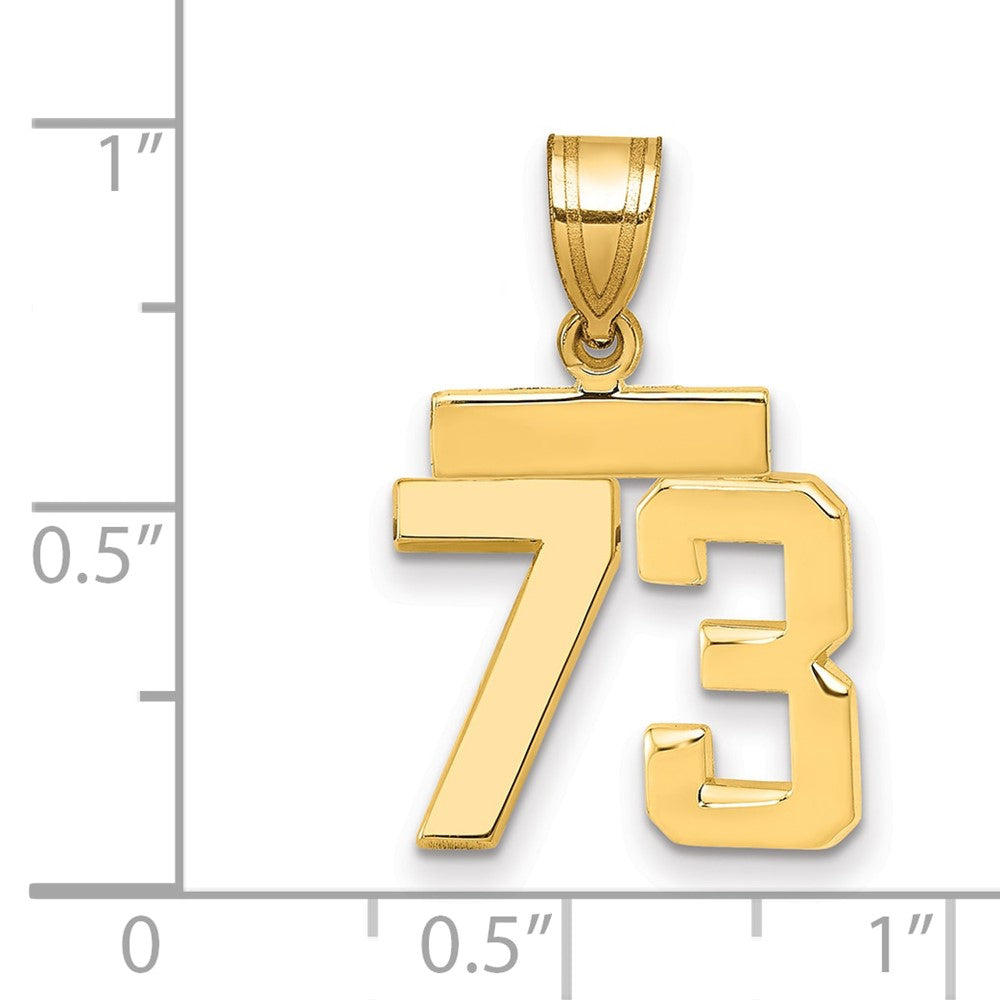 10k Small Polished Number 73 Charm