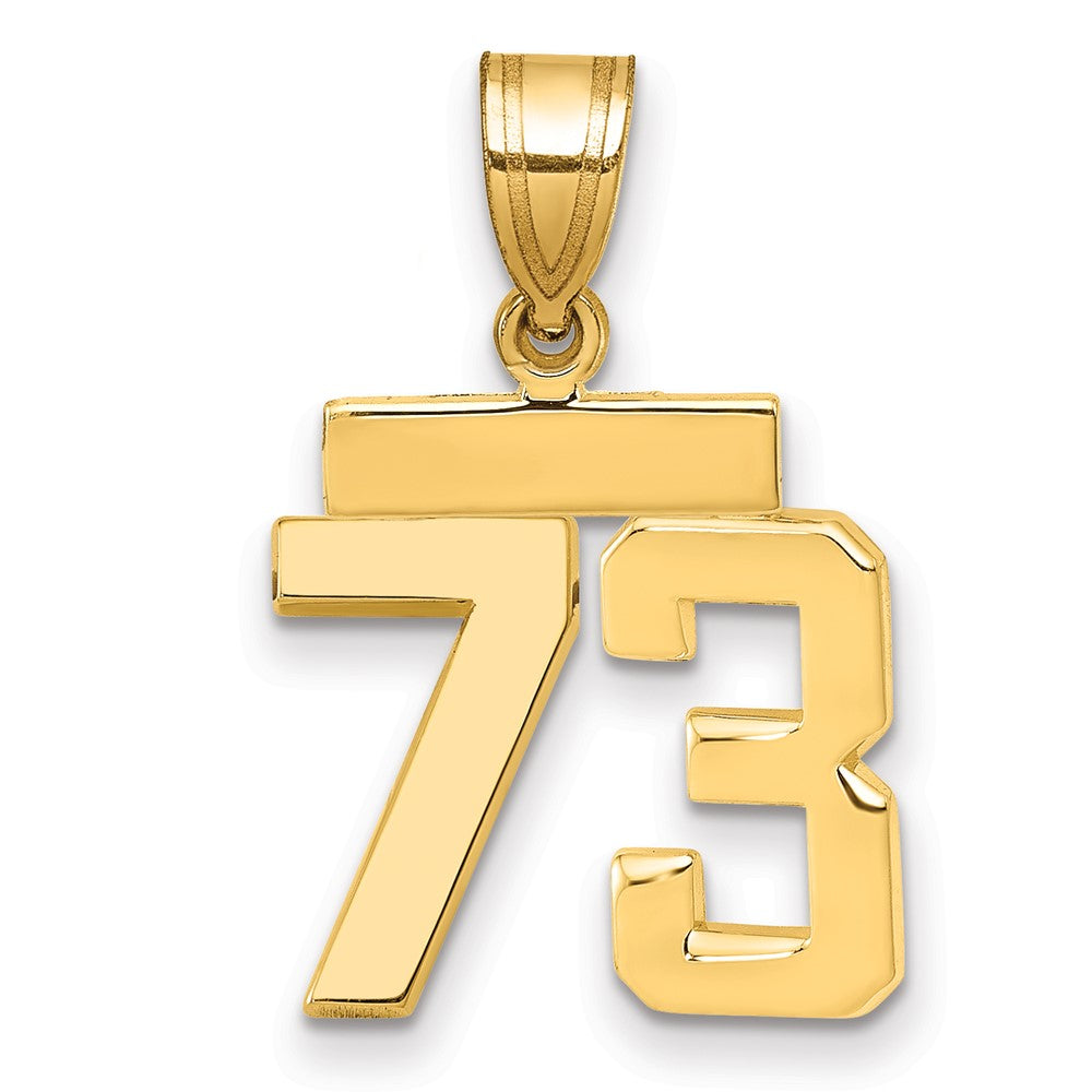 10k Small Polished Number 73 Charm