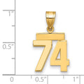 10k Small Polished Number 74 Charm