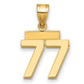 10k Small Polished Number 77 Charm