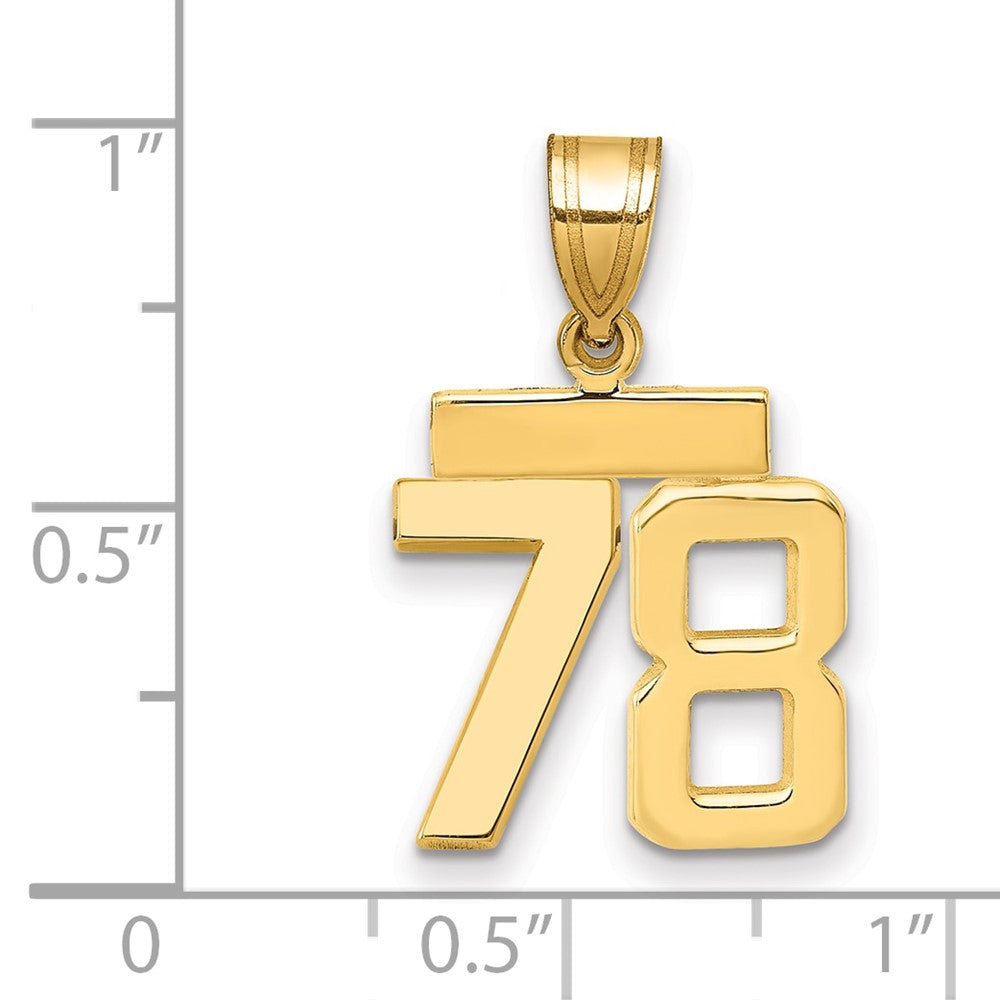 10k Small Polished Number 78 Charm