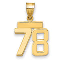 10k Small Polished Number 78 Charm