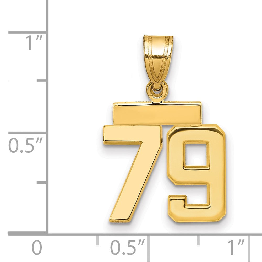 10k Small Polished Number 79 Charm