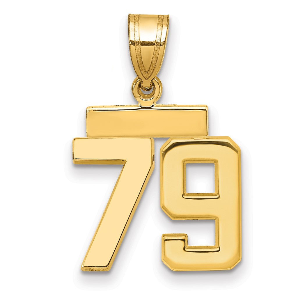 10k Small Polished Number 79 Charm