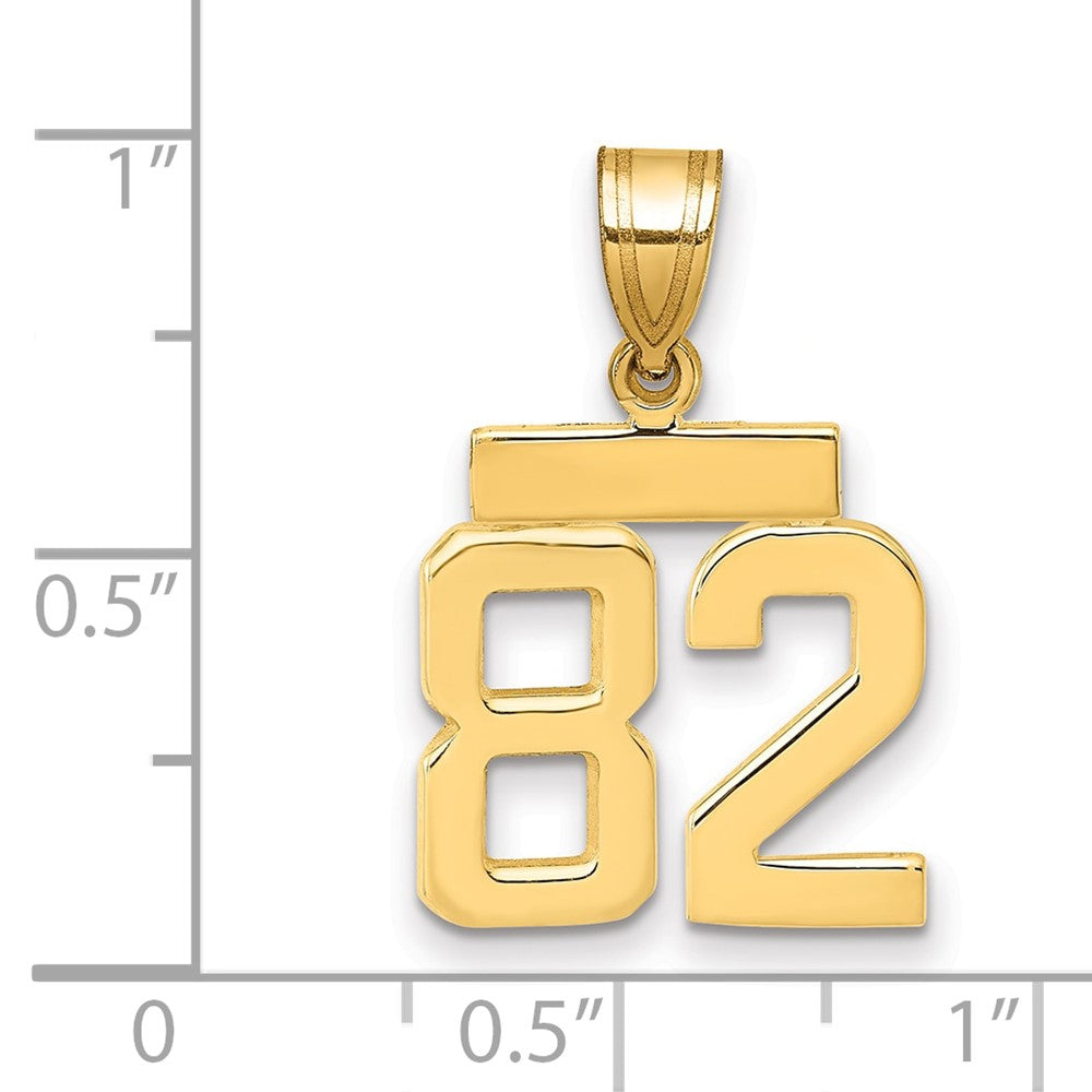 10k Small Polished Number 82 Charm