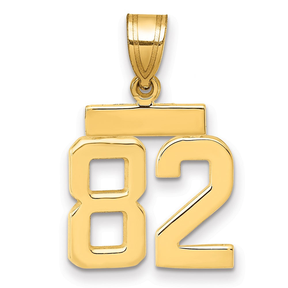 10k Small Polished Number 82 Charm