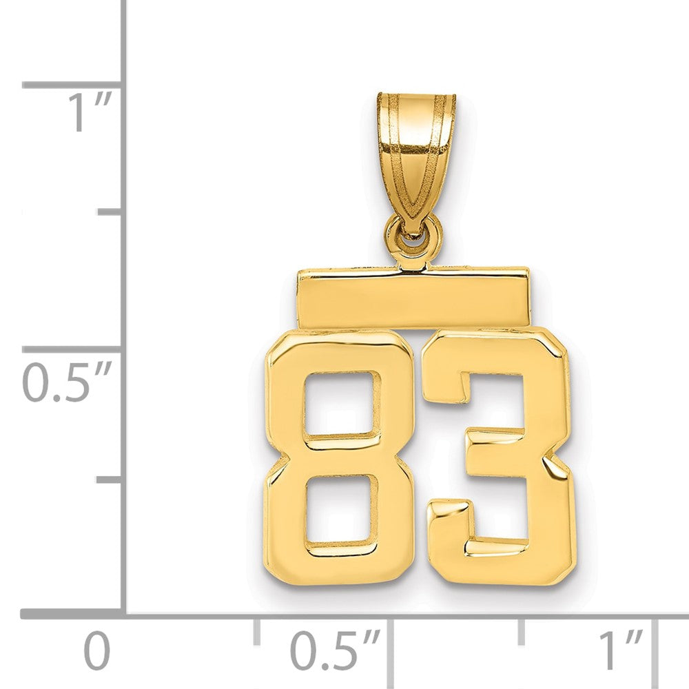 10k Small Polished Number 83 Charm
