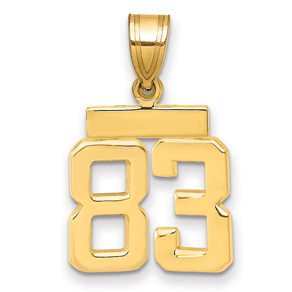 10k Small Polished Number 83 Charm